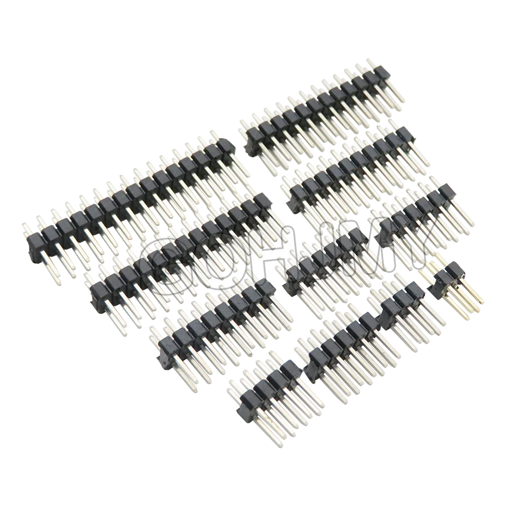 10PCS 2.54mm double row male 2~40PIN breakaway pcb board pin header connector strip pinheader 2 *2/3/4/6/8/10/12/15/20/40p