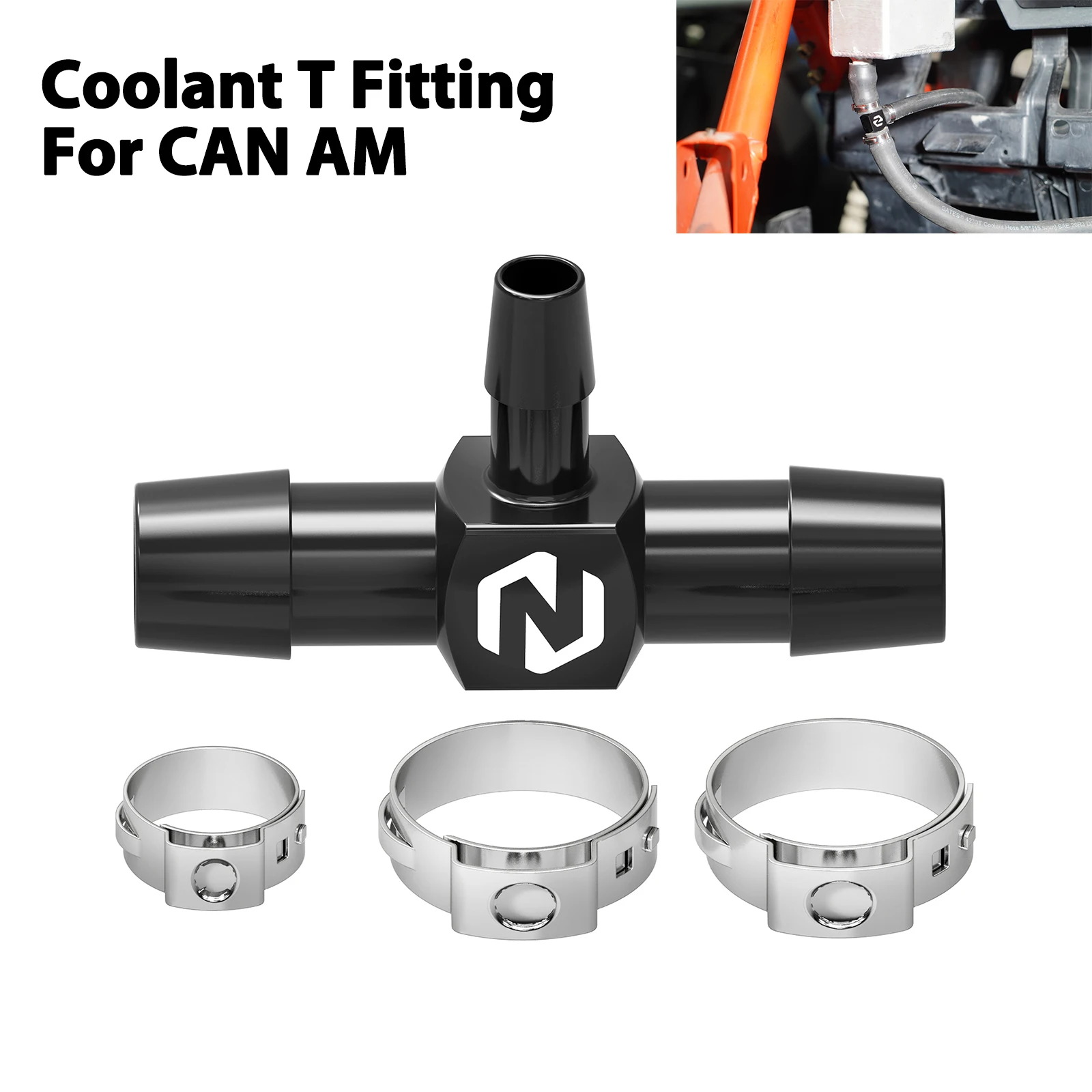 UTV X3 Cooling Pipe Coolant T Fitting For Can-Am Maverick X3 4x4 Turbo DPS Max R RR Aluminum CAN AM Accessories