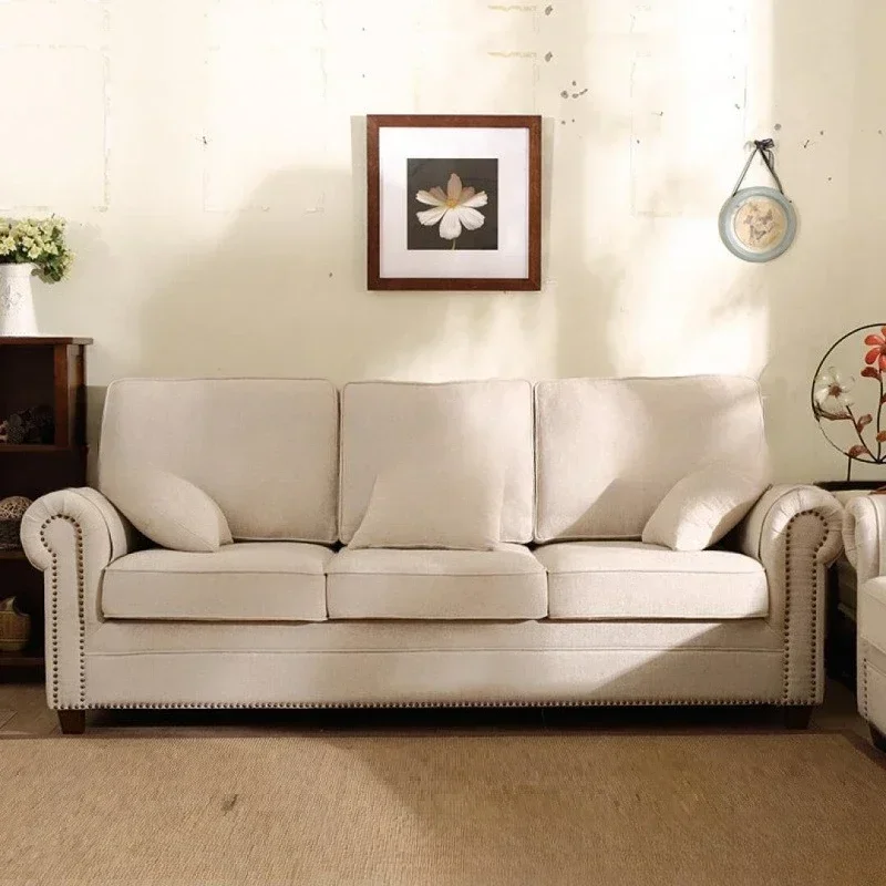 American fabric sofa, simple furniture, modern living room single double triple sofa combination cafe sofa