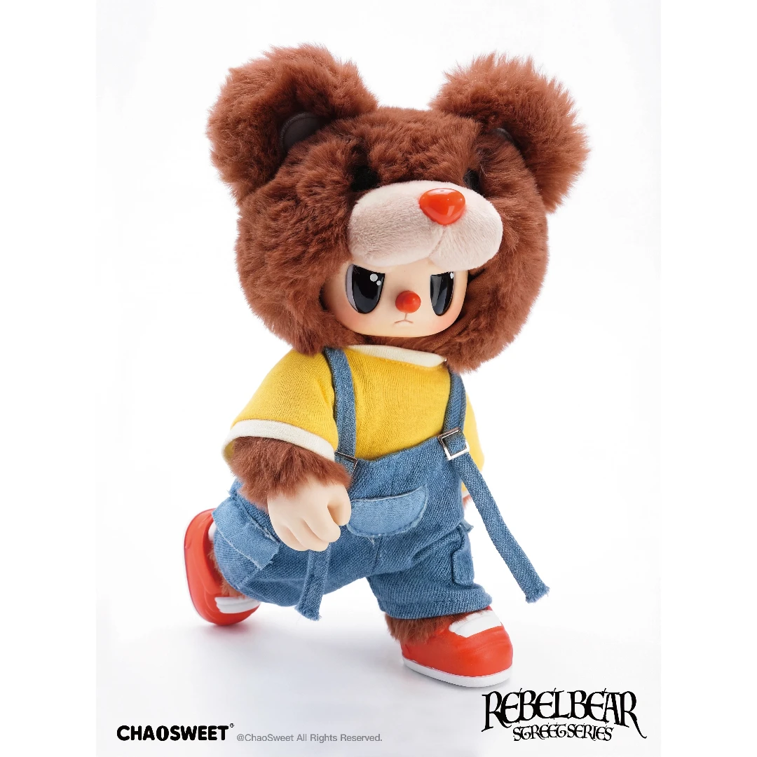 Chao Sweet Rebel Bear Street Series Vinyl Plush Doll Blind Box Articulation Mobility Vinyl Plush Doll Popular Pendant Halloween