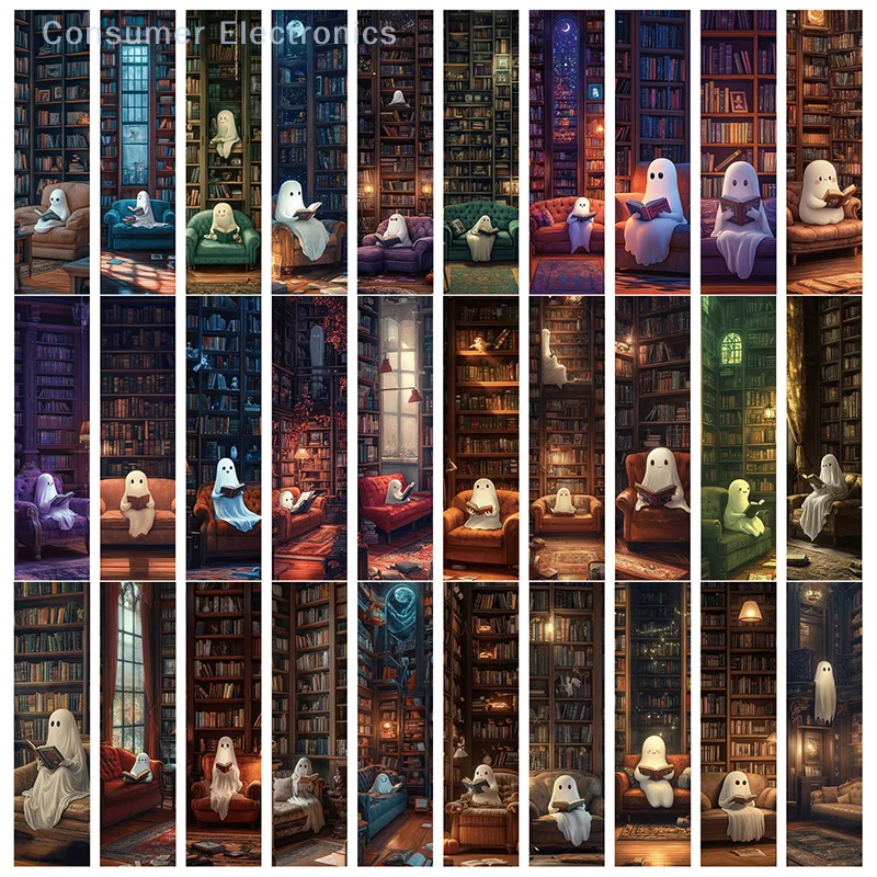 30Pcs Library Ghost Reading Bookmarks Decorating Books Book Page Labeling Aesthetic Decorative Book Markers For Book Lovers