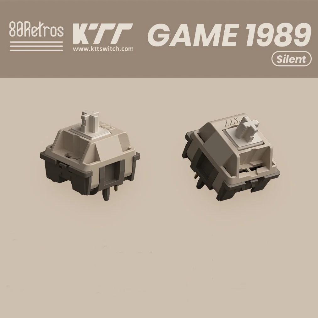

Механические игровые переключатели 80Retros KTT GAME 1989, бело-синие, линейные, тактильные, бесшумные, 5-контактные, 40г/43г, аксессуары для клавиатур