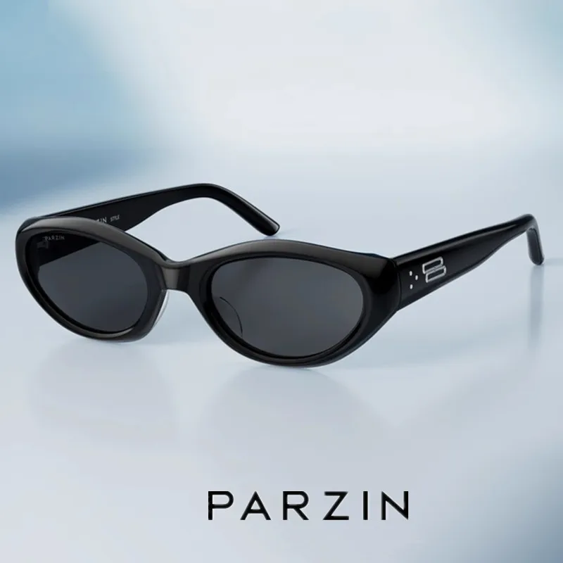 PARZIN Vintage Cat Eye Sunglasses Women Acetate Men Sunglasses UV400 Shades 91707