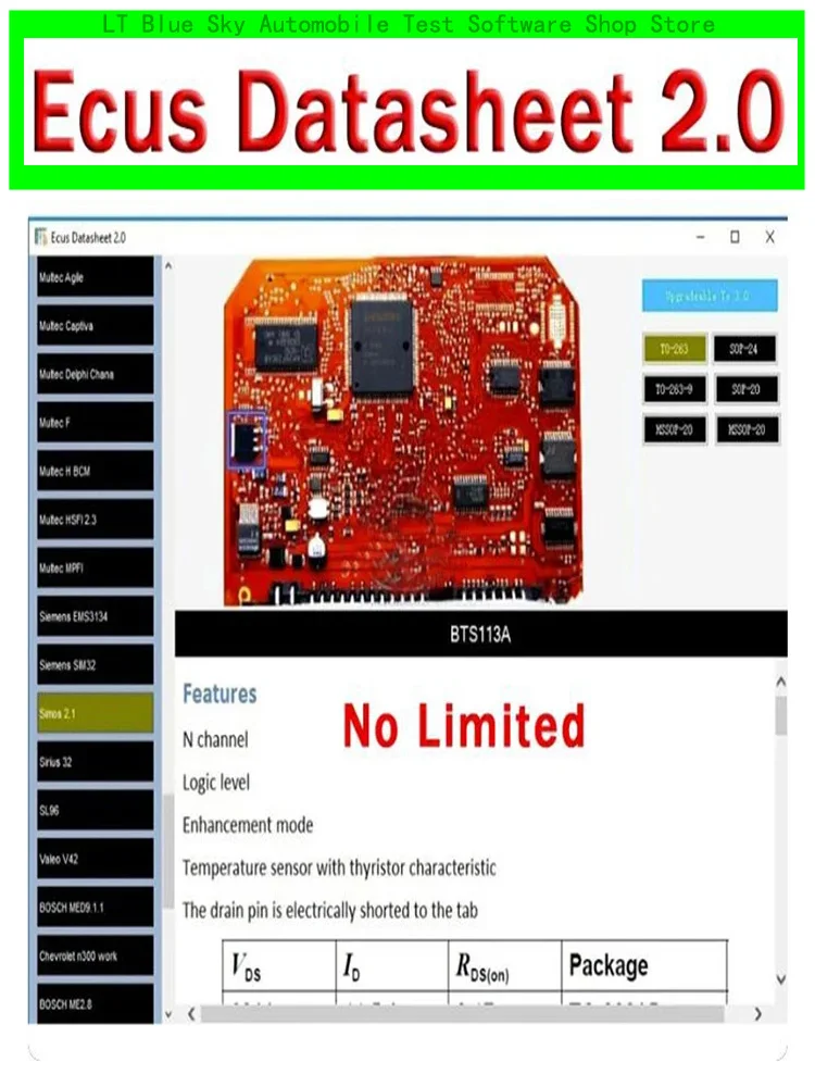 Ecus Datasheet 2.0 ECU Repair Software PCB Schematics with Electronic Components of Car ECU Additional Information For IAW Bosch