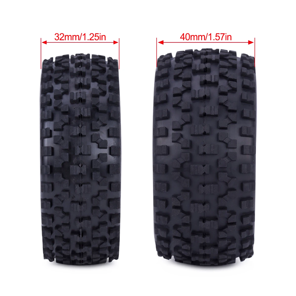 Rubber Front Rear Tires Wheels Set 12mm Hex Hubs for Redcat HPI HSP Tamiya Traxxas ZD Racing RC 1/10 Off Trail Buggy