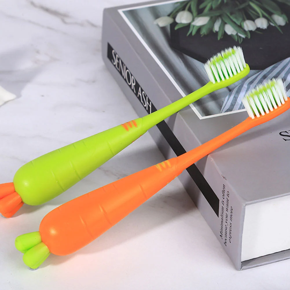 6 Pcs Kids Toothbrushes Carrot Soft Children Children's Teeth Manual for Bristle