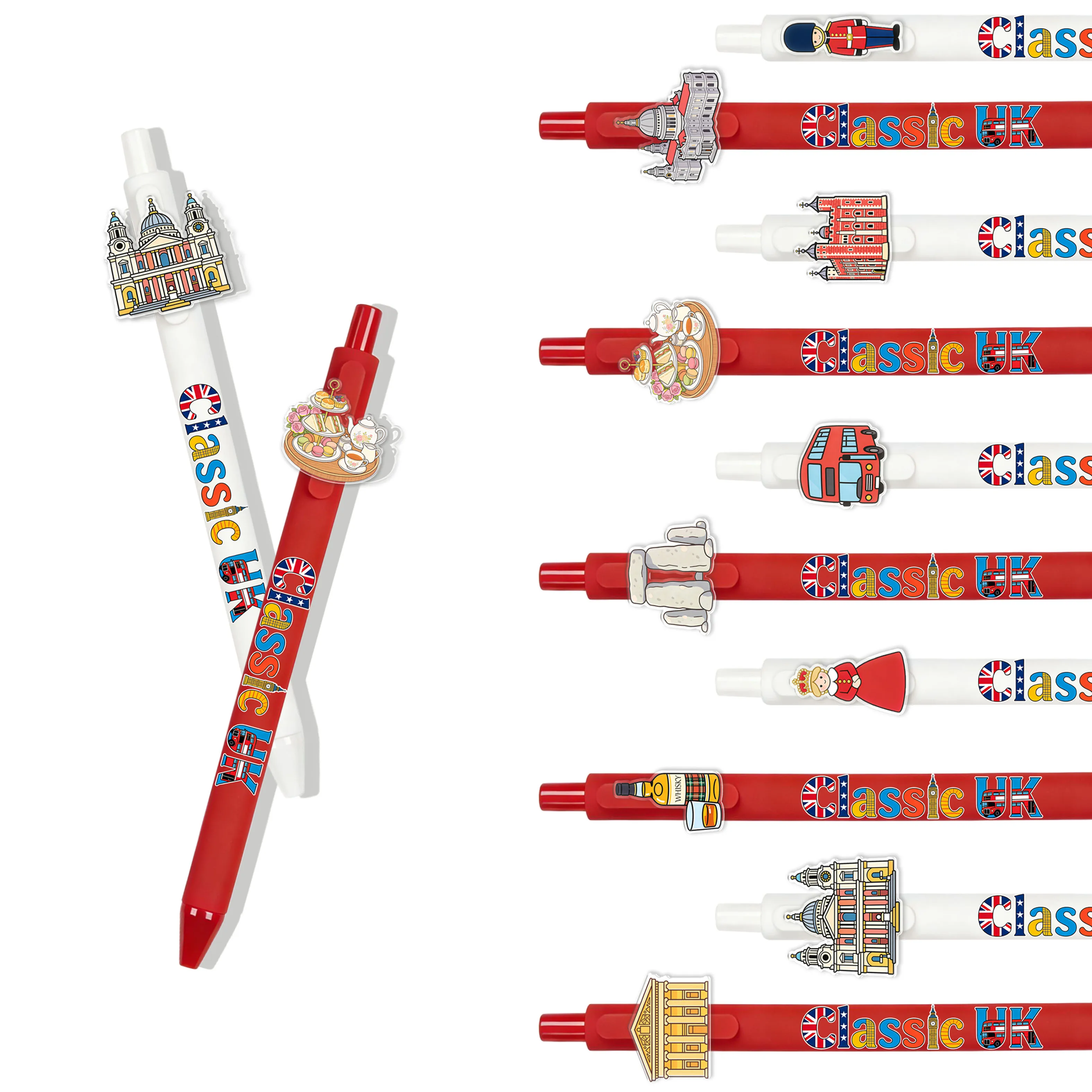 

10/16pcs British Culture Creative Ballpoint Pens, UK Element Themed Office Signature Pens, Patriotic Gift Pens