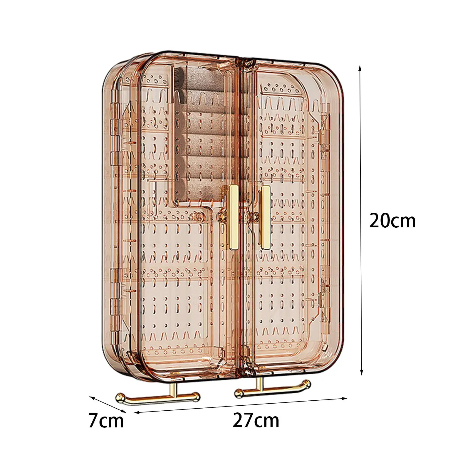 Grande gabinete para jóias, organizador para anéis, pulseira, abotoaduras