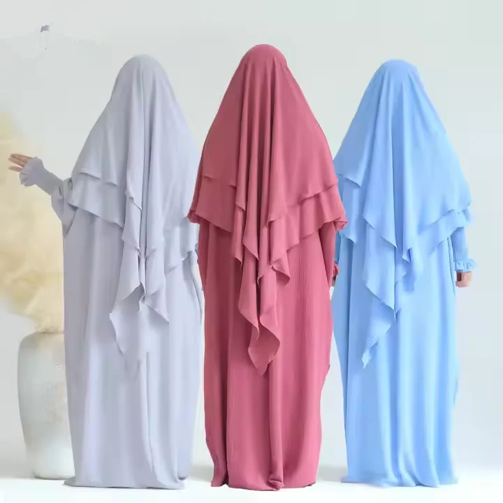 Eid Djellaba Ramadan Muslimische Frauen Hijab Kleid Gebet Kleidungsstück Islam Kleidung Burka Kaftan Abaya Khimar Jalabiya Kebaya Outfits