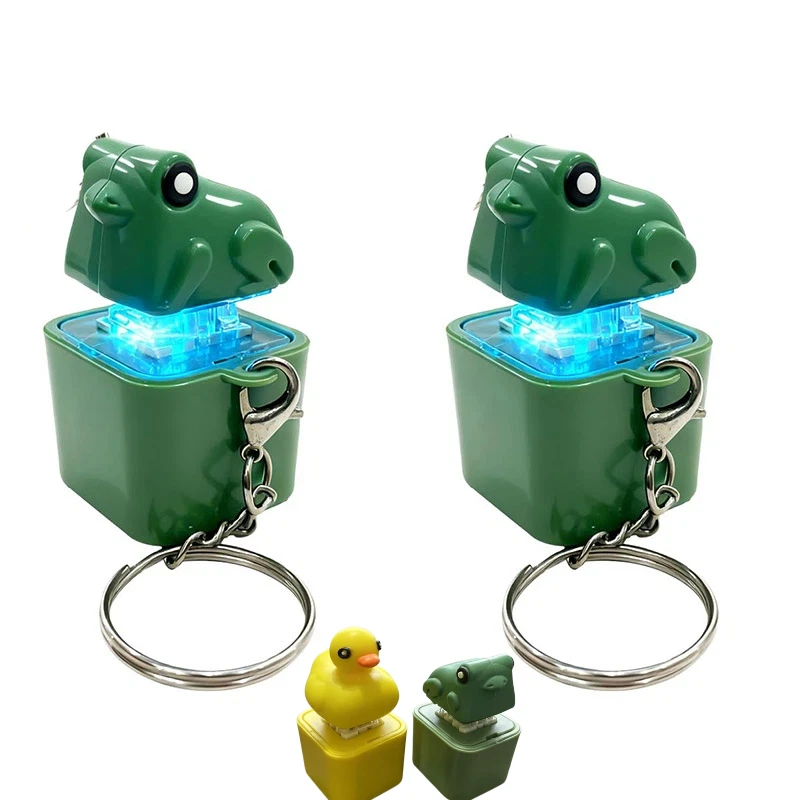 Toy Keychain Rechargeable Frog Keychain With Sound & Led Lights Funny Frog Keyboard Clicker Stress Relief Home Decoration 2026