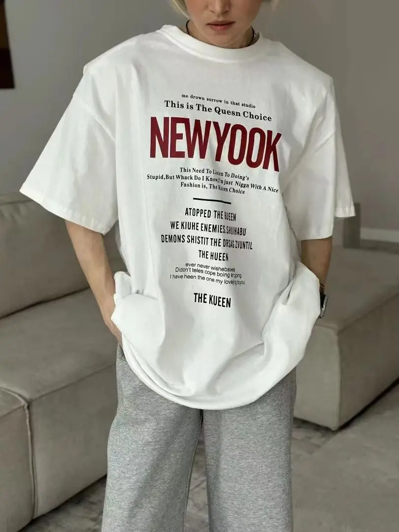 

Women's Loose Letter Tops T Shirt