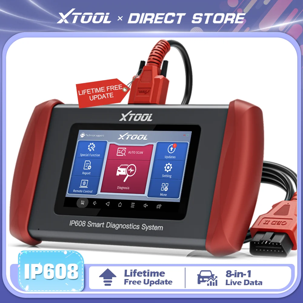 XTOOL InPlus IP608 Full Systems Cars Automotive Diagnostics Scanner Tools OBD2 Code Reader 30+ Resets TPMS Free Update CAN-FD