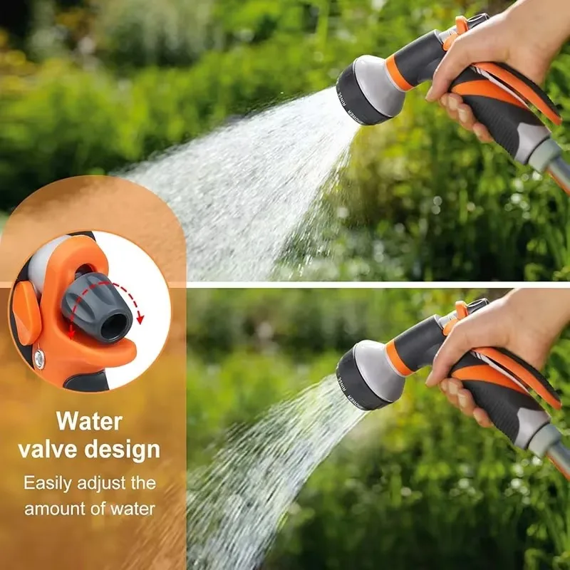 Watering Gun Garden 8 Modes High Pressure Sprayer Adjustable Irrigation Watering Nozzle for Plant Lawn Yard Watering Sprinkler