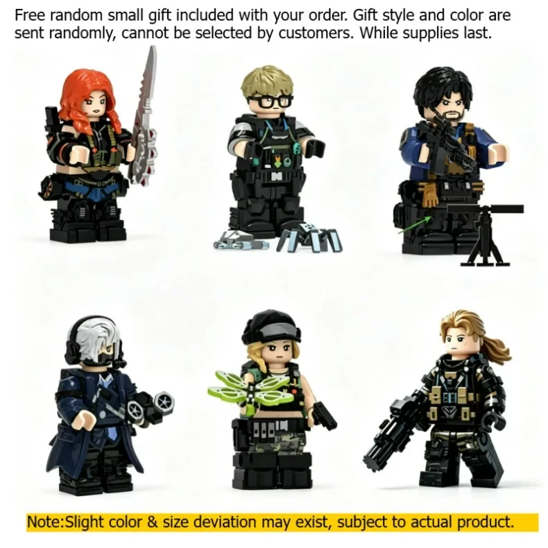 Mini-Militärthema Bausteine, Verschiedene Stile, Sturmtruppen-Actionfiguren, DIY-Bausteine-Modell-Ornamente – Detail 8