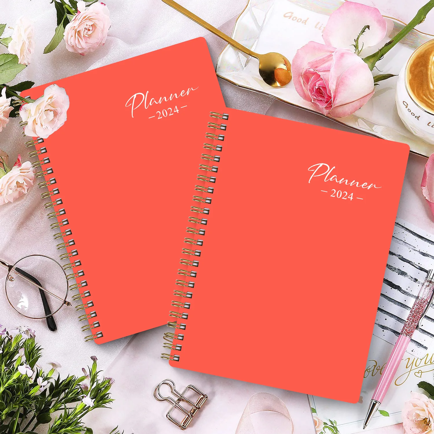 2024 English pp Schedule Book with Divider English Notebook Planning Coil Book school supplies  planner organizer  diary