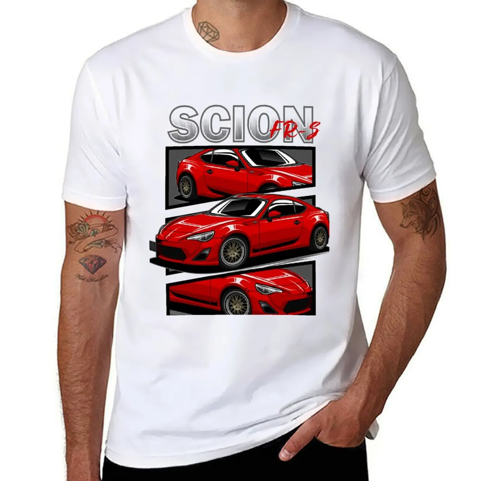 

scion frs jdm car T-Shirt t shirt man luxury black cotton t-shirt plain for man package T-Shirt