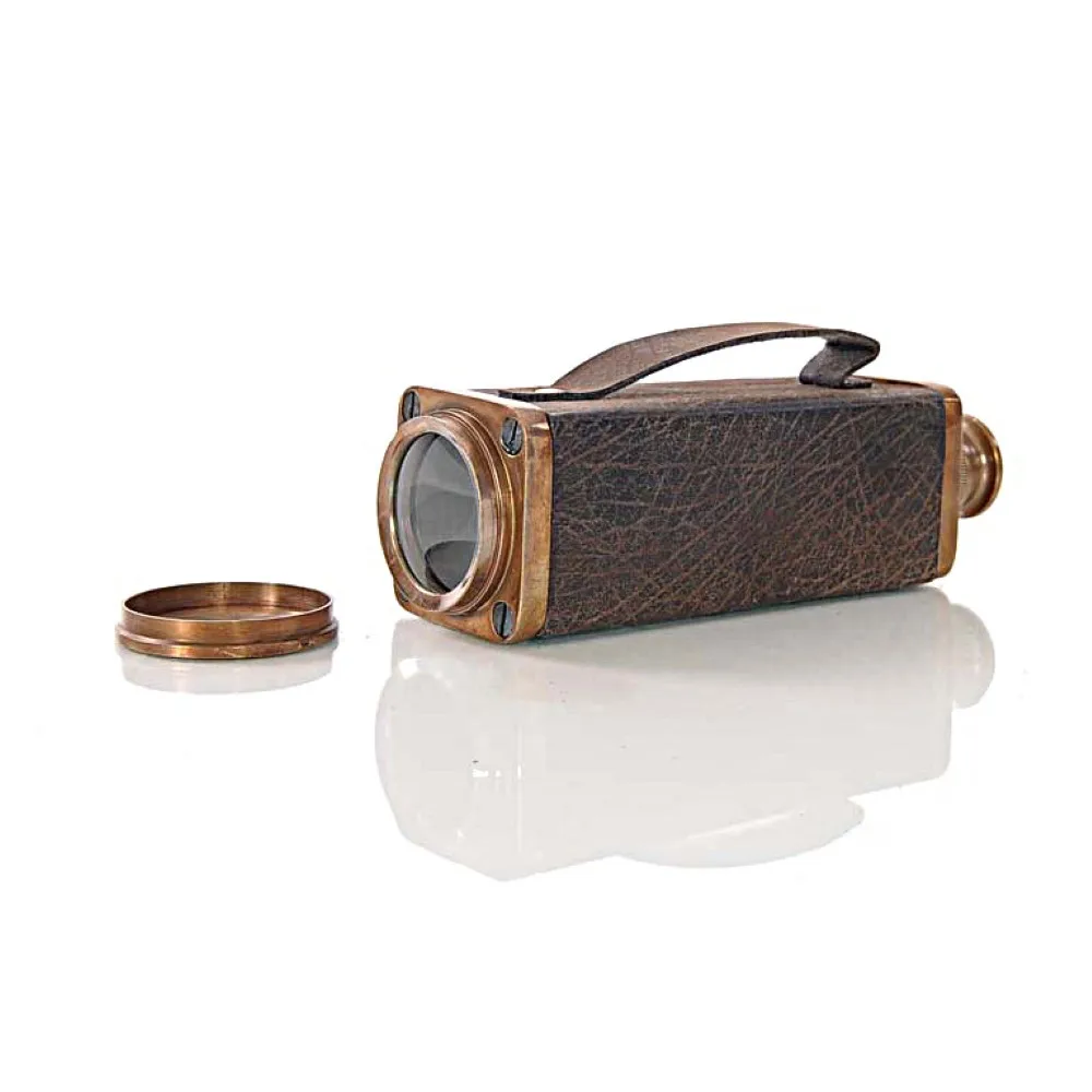 Vintage 16-inch square hand-held telescope painted wood technology for nautical decoration and collectors