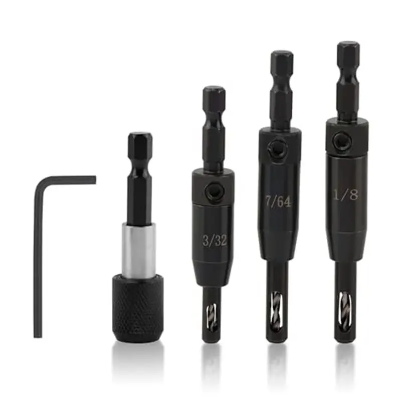 AB34-Self Centering Drill Bit Set 3 Pcs- 3/32