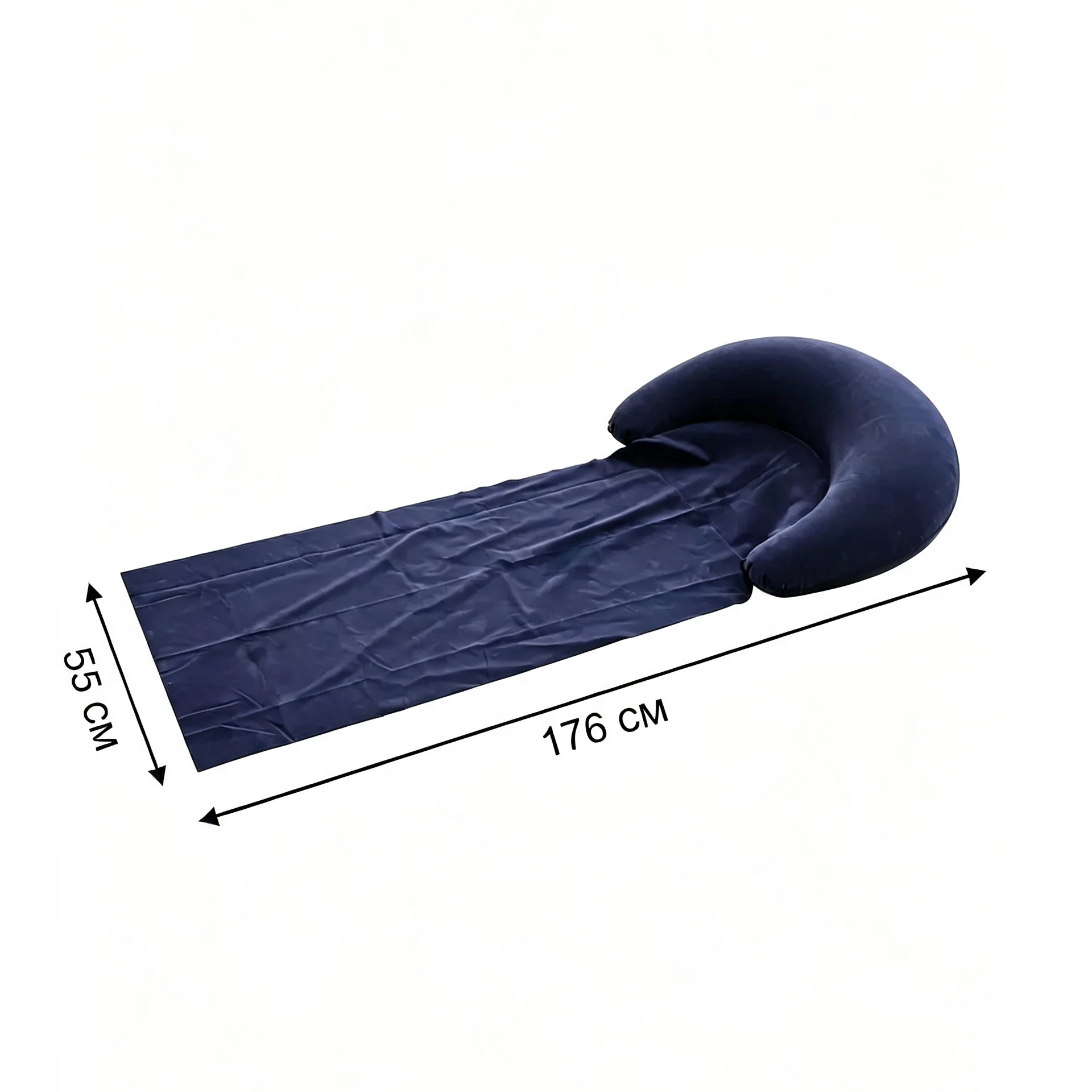 Colchón inflable de playa con almohada 176×55cm, colchoneta portátil para acampar al aire libre, colchón de playa.