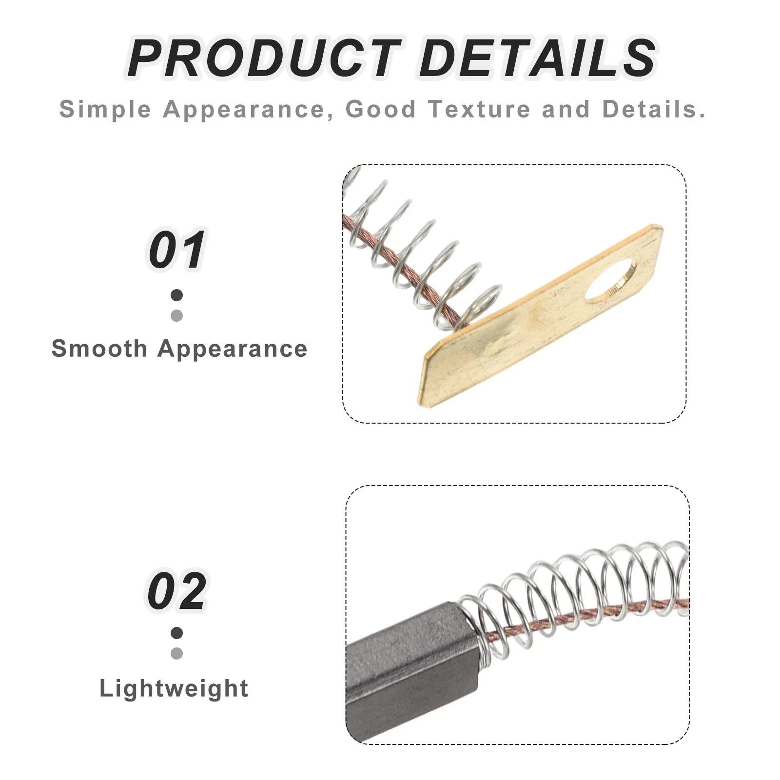 2Pcs Electric Motor Carbon Brushes for Generator Agricultural Engineering Vehicles Carbon Brush Replacement Kit High