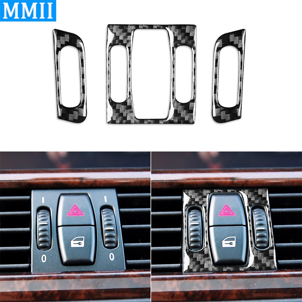 

For BMW 5 Series E60 2004-2007 Carbon Fiber Central Air Outlet Knob Suit Trim Cover Car Interior Accessories Decoration Sticker