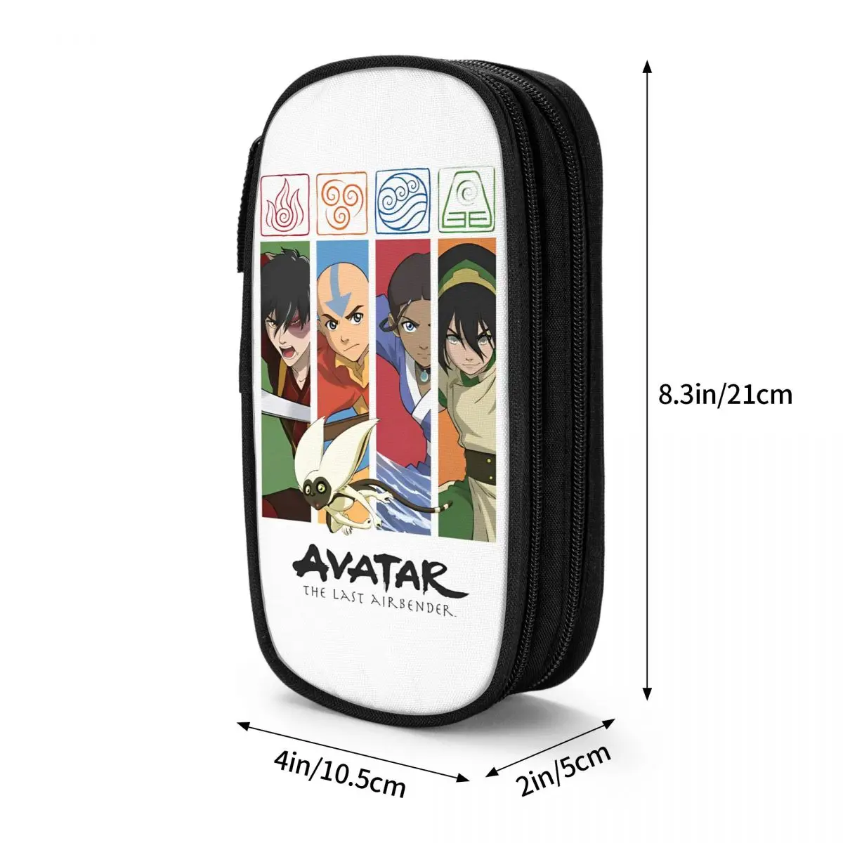 Avatar The Last Airbender Group Character Panels Pencil Case Double Layer Large Capacity Kids Pencil Box Gift