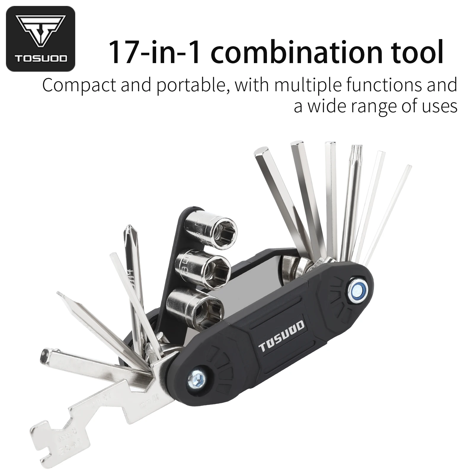 TOSUOD 17-In-1 Bicycle Repair Tool Multifunctional Universal Portable Screwdriver Set For MTB Road Bike Socket Tool