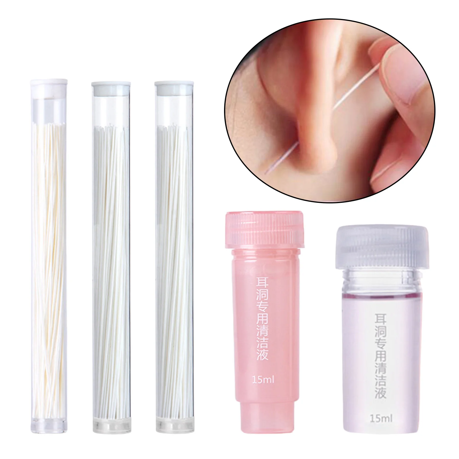 After Piercing Spray Solution Ear Cleaning Kit Disposable Floss for Ears Clean and Fresh Feel