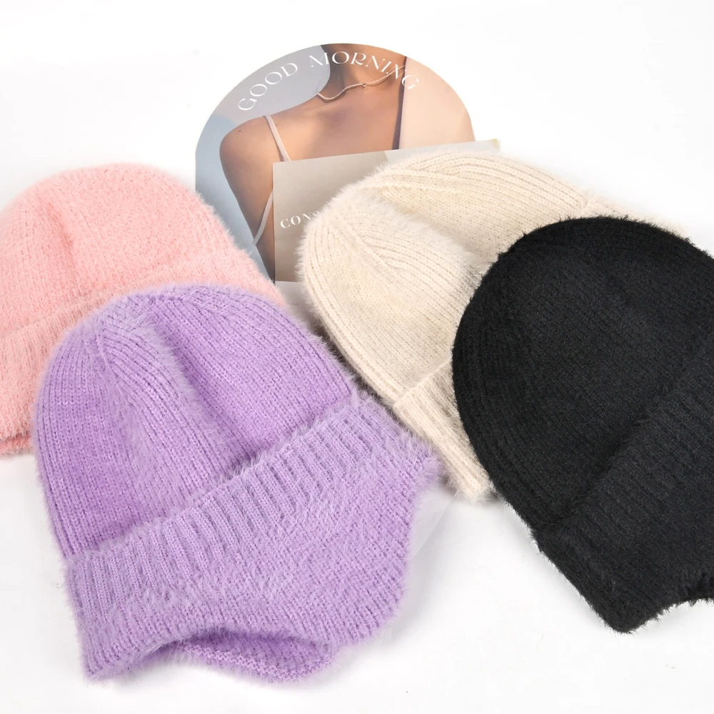 الكبار فو المنك إيرفلاب قبعة الطيار محبوك الشتاء الدافئة لمسة ناعمة منفذها قبعة للرجال والنساء