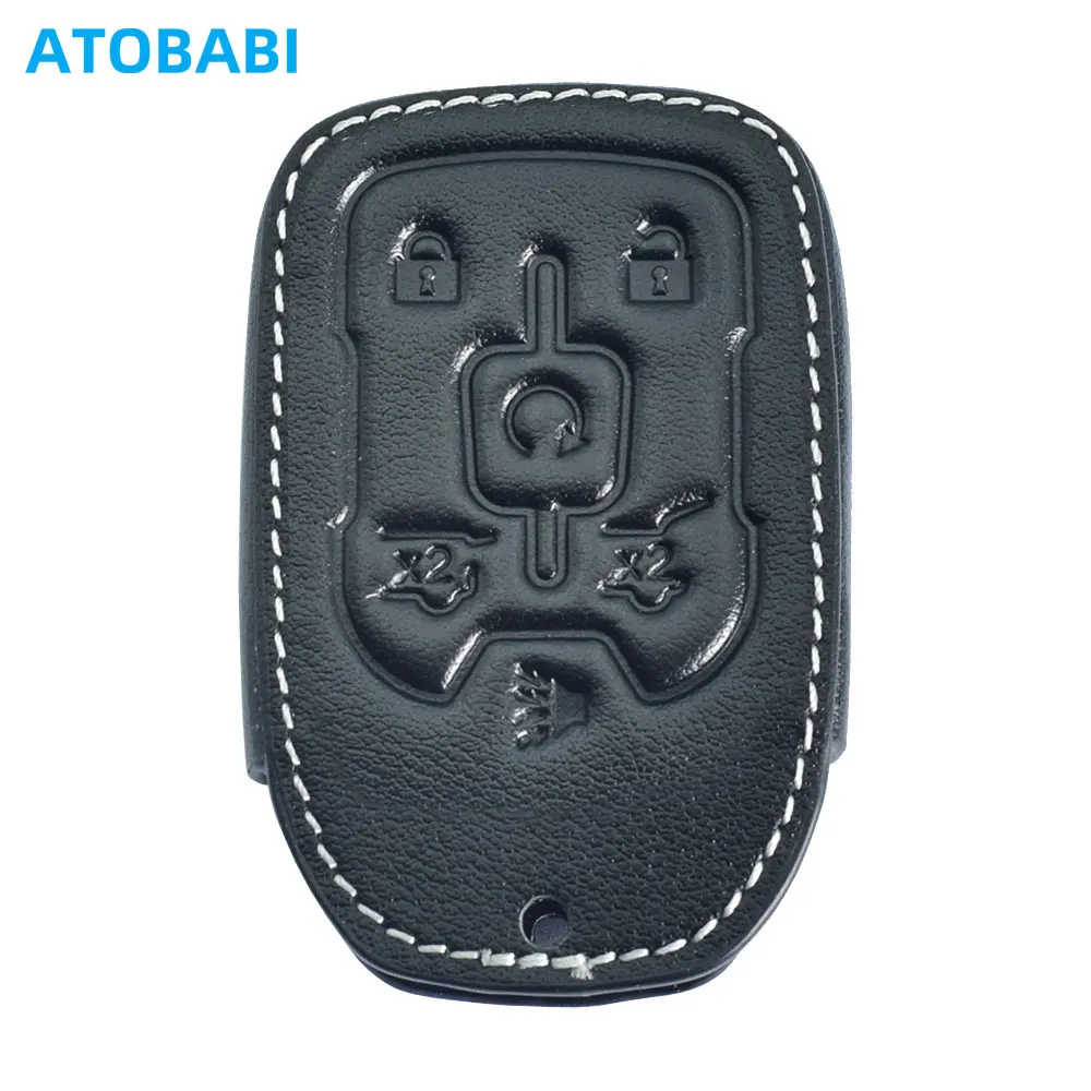 ATOBABI-funda de cuero para llave de coche, para GMC Yukon Sierra Terrain Acadia Chevrolet, suburbana Tahoe Silverado Pickup 2021, mando a distancia