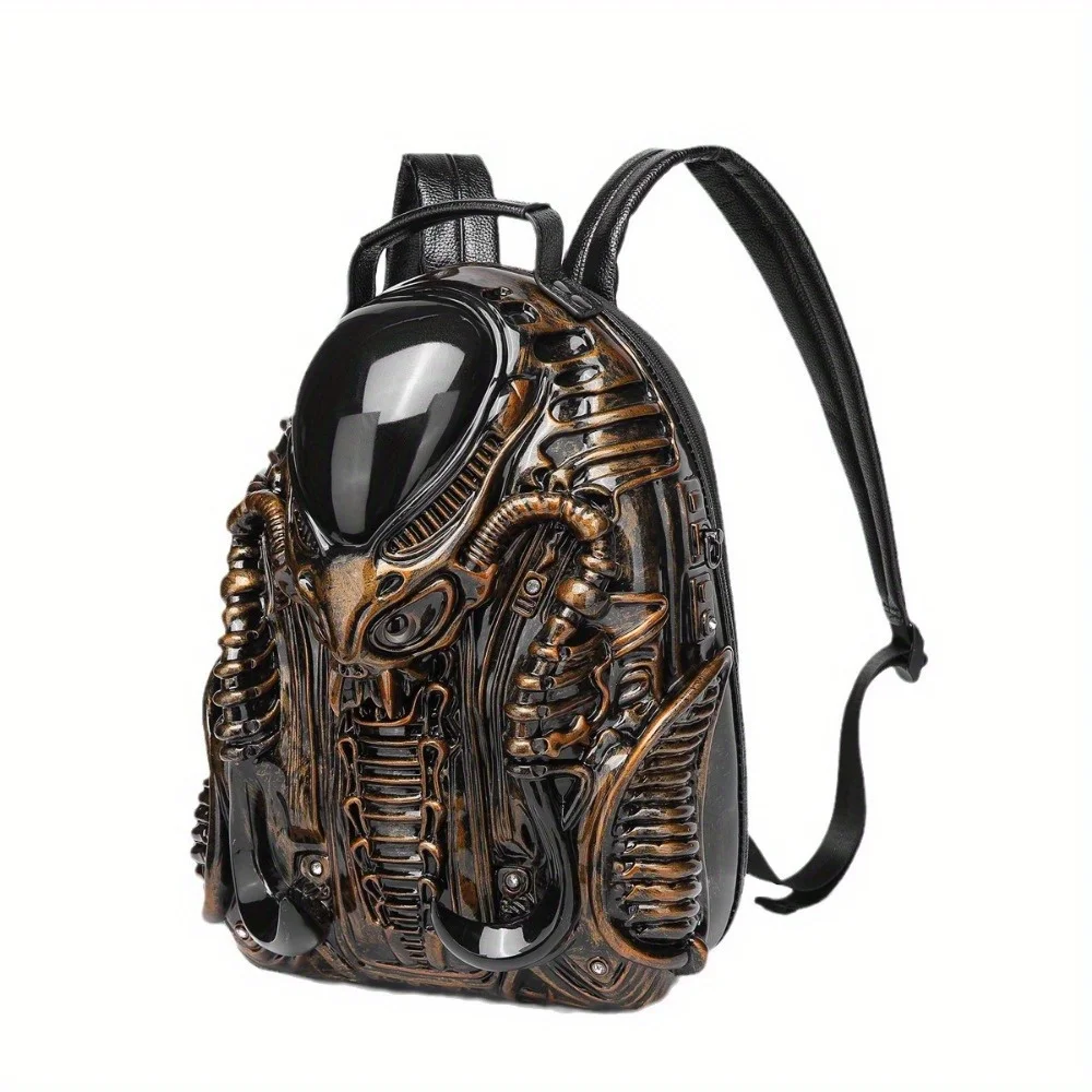 

Unique shape backpack fashion Street punk style unisex backpack with acrylic details, suitable for matching fashion clothes