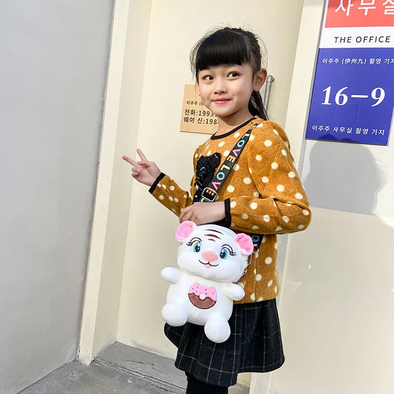 Doll bags miniature crossbody bag Cute plush tiger bag Handbag Accessories for 20cm  furry Dolls