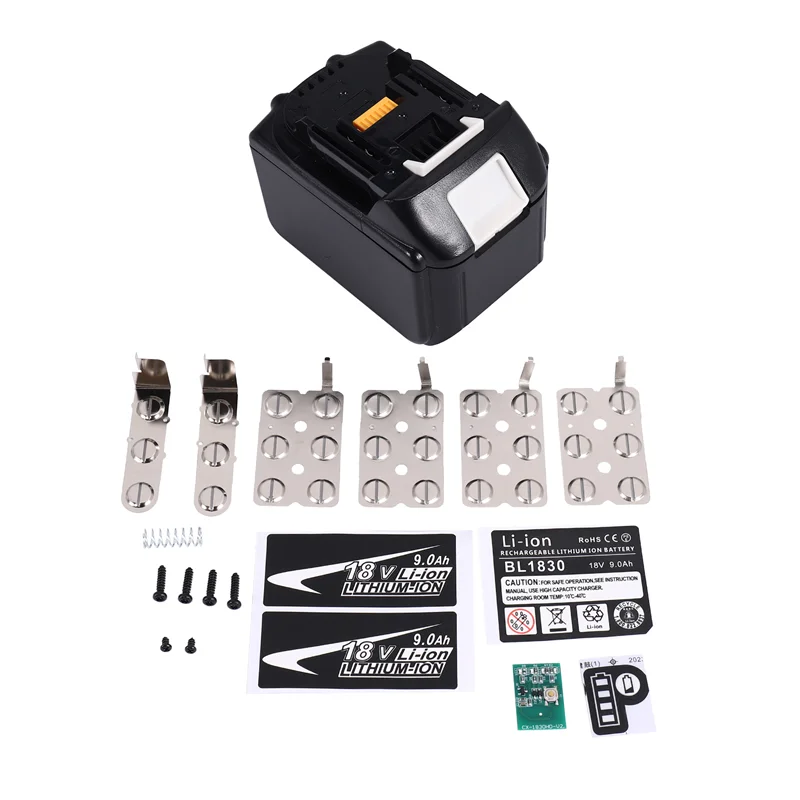 

ABMF-BL1890 Чехол для литий-аккумулятора, печатная плата защиты от зарядки, коробка BL1860-15 для 18 В, 9,0 Ач, наклейка, этикетка