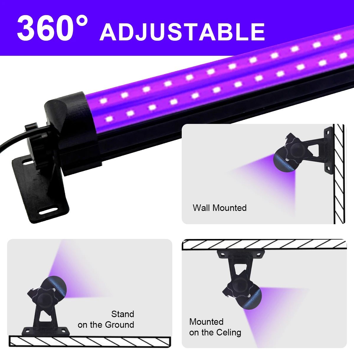Frame Style Lamp for Disco Glow Party Stage Light UV Black Light LED Light Black Light LED Spotlight 395nm Birthday Party