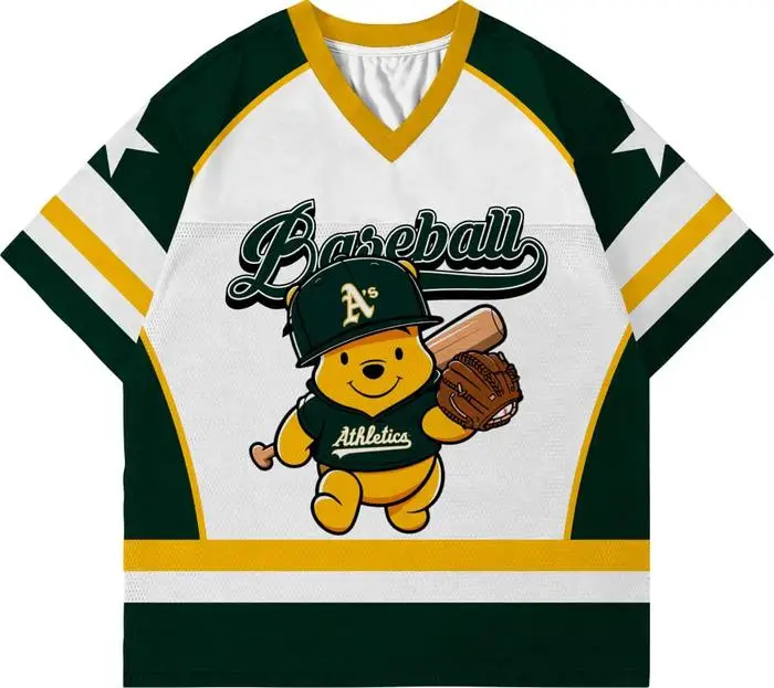 

Disney Winnie the Pooh Adult/Kids Baseball Uniform 2026 New Style Sports T-Shirt Y2K Oversized Quick-Drying Top