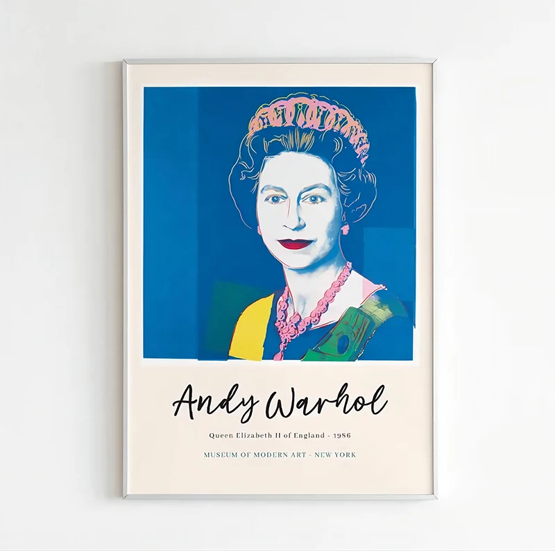 

Queen Elizabeth Poster Andy Warhol Wall Art Canvas Painting Pictures Print Home Living Room Decor Unframed