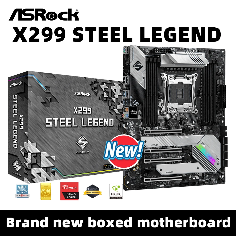 ASRock X299 Steel Legend Motherboard LGA 2066 Socket Supports Intel Core X-Series Processor i9-10940X i7-7800X CPU DDR4 NVME M.2