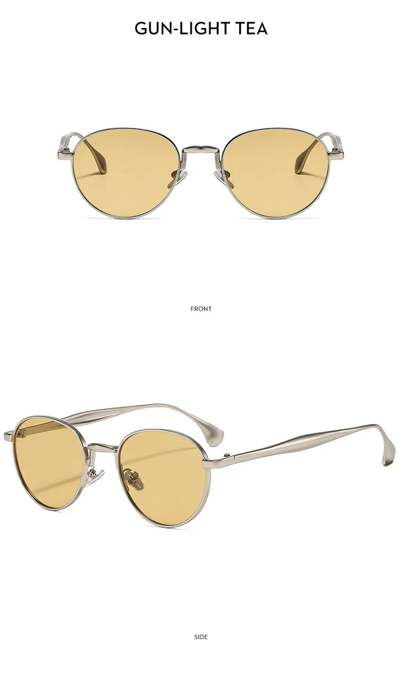 SHAUNA Retro Metall Runde Punk Männer Sonnenbrille Shades UV400 Mode Trend Gradienten Frauen Sonnenbrille – Detail 11