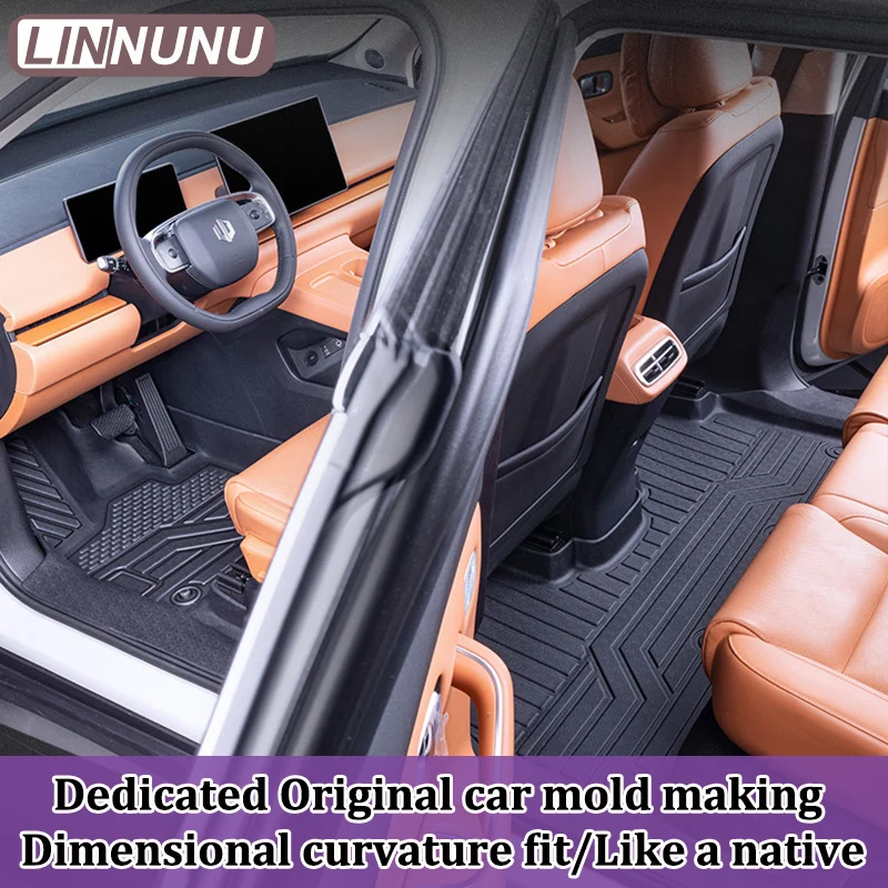 LINNUNU Car Floor Mat fit for Leapmotor C10 Waterproof Non-slip Foot Pad TPE Car Carpet Black Floor Liners Foot mats Accessories