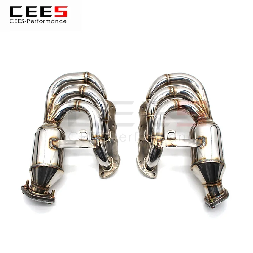 CEES Exhaust System For Porsche 981 Boxster Cayman Headers Stainless Steel Test Pipe No cat Downpipe Stainless Steel Car Parts