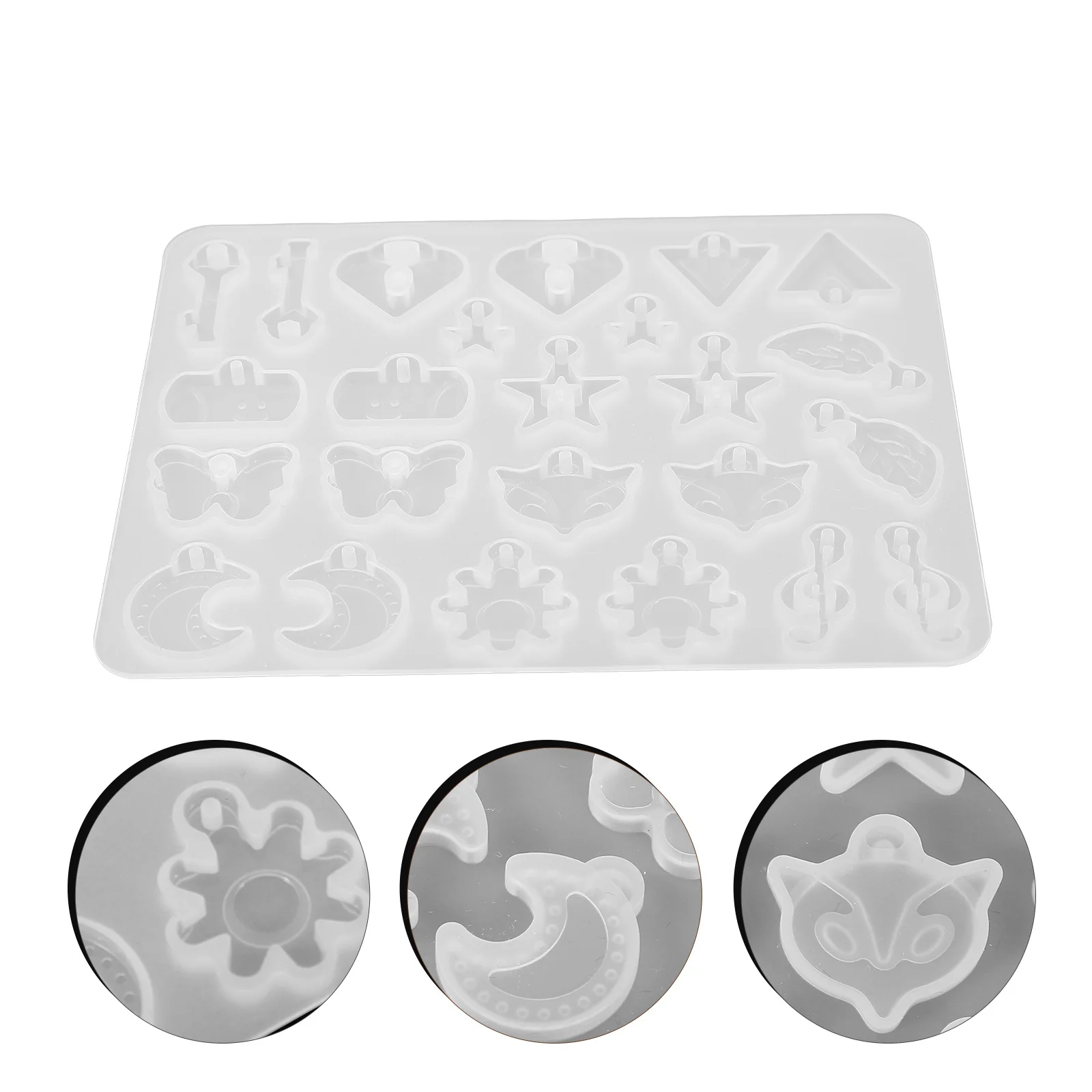 

Silicone Earring Mold Reusable Flexible Pendant Jewelry Mold for DIY Crafts Handmade Earrings Bracelets Necklace Charms