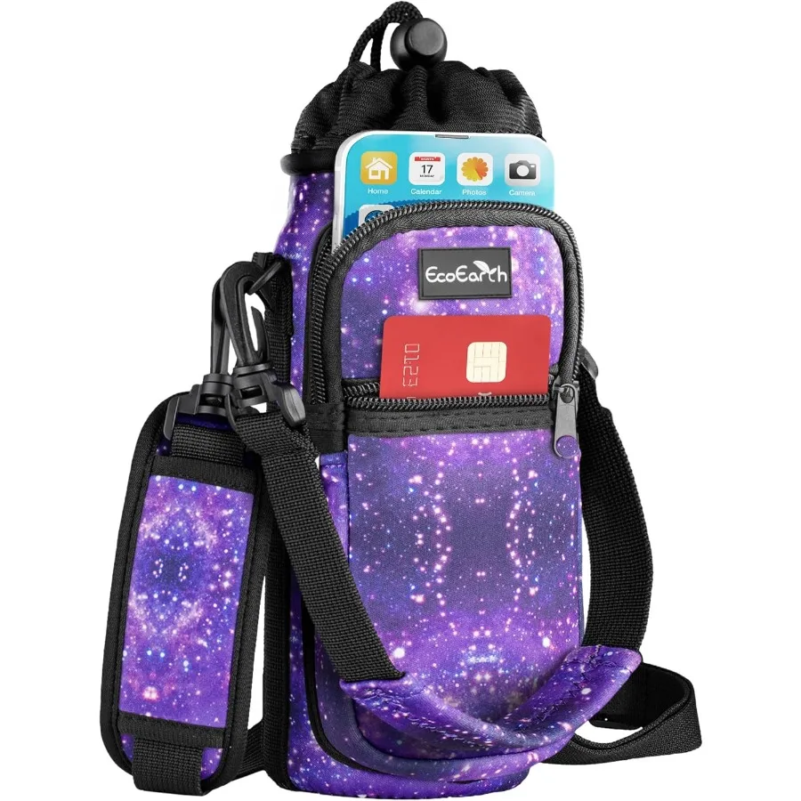 

Держатель для бутылки с водой с ремешком Сумка-переноска для бутылки с водой для пеших прогулок Сумка для гидратации через плечо с держателем для телефона