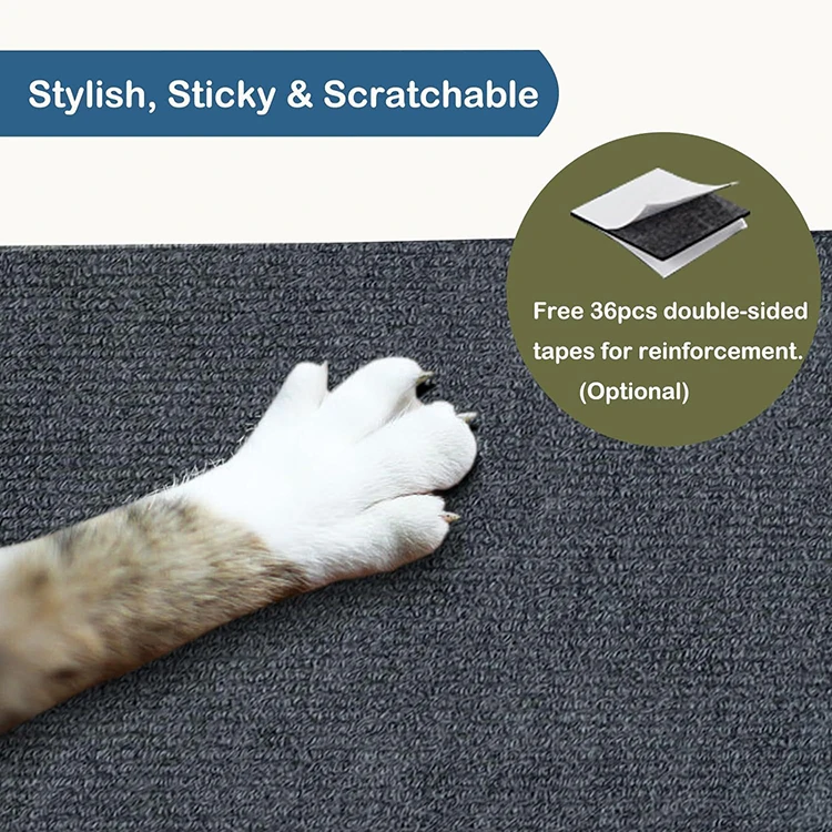 Selbstklebende Katzenkratzmatte, langlebiger Sisal-Möbelschutz, DIY, anpassbare Katzenkratzunterlage für Couch, Sofa – Detail 9