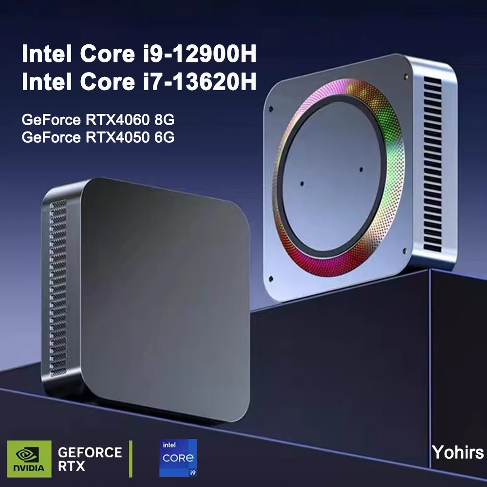 

13th Gen i7 13620H i9 12900H 14 Cores RTX4060 8G RTX4050 6G 2x2.5G Lans HD2.0 Portable Desktop Dedicated Graphic Gaming Computer