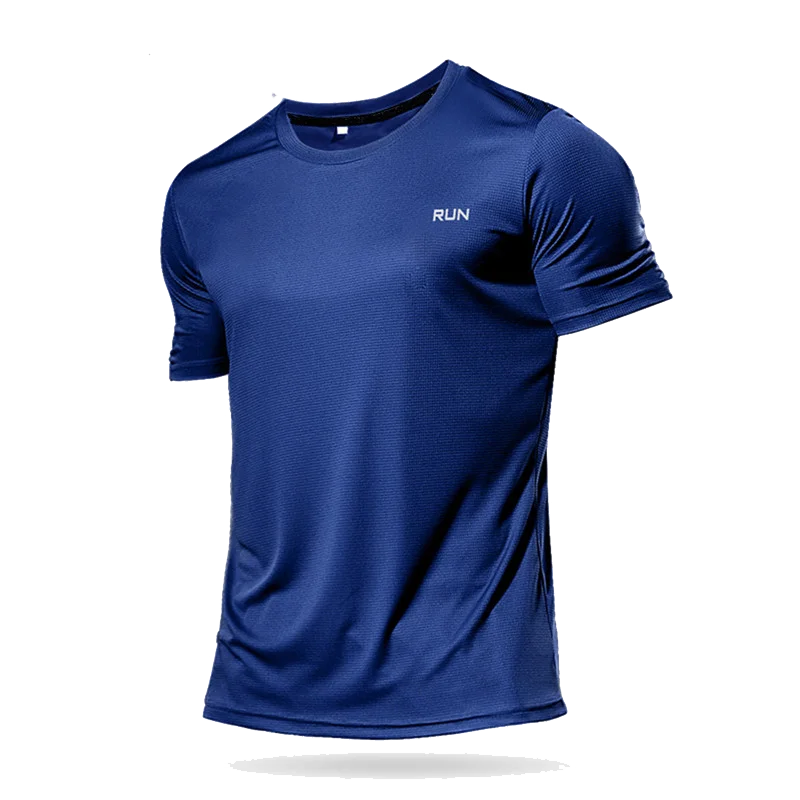 Camiseta de poliéster de alta calidad para hombre, camisa de secado rápido para Fitness, ropa de entrenamiento, ropa deportiva para gimnasio, Tops