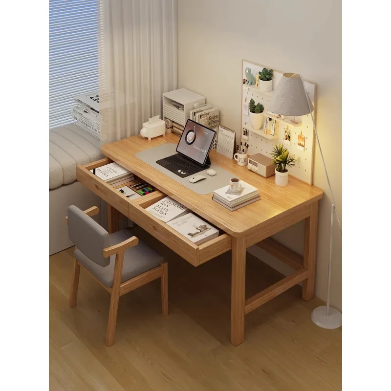 Solid wood desk Home study table Writing table Simple modern Computer table with drawers Workbench Desk