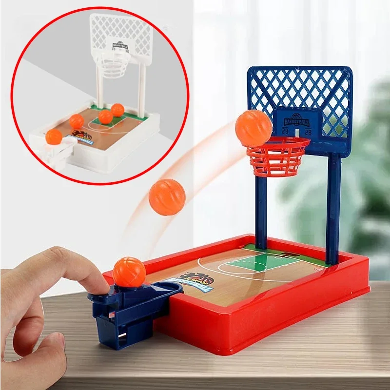 Mini Desktop Basketball Board Game Finger Shooting Machine 2 Player Interactive Tabletop Game Party Toy For Kids