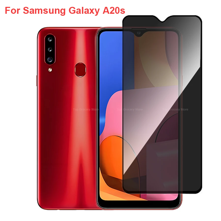 

For Samsung Galaxy A20s Anti Spy Privacy Tempered Glass Screen Protector Compatible For GalaxyA20s Full Cover Screen Phone Film