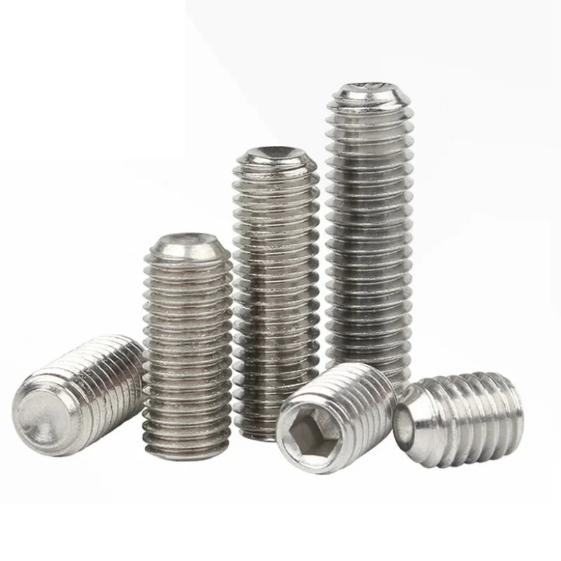 Hex Socket Set Screws Grub Screw304 Stainless Steel  DIN916 M1.6 M2 M2.5 M3 M4 M5 M6 M8 M10 M12