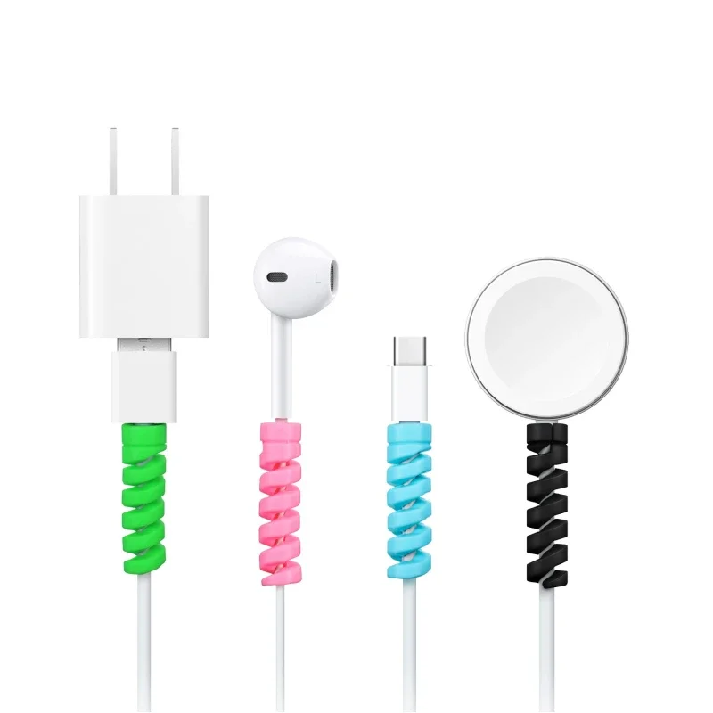 1-20PCS Charging Cable Protector Cover USB Cable Earphone Wire Spiral Cord Protector for IPhone 13 Samsung S21 Xiaomi Poco Cable